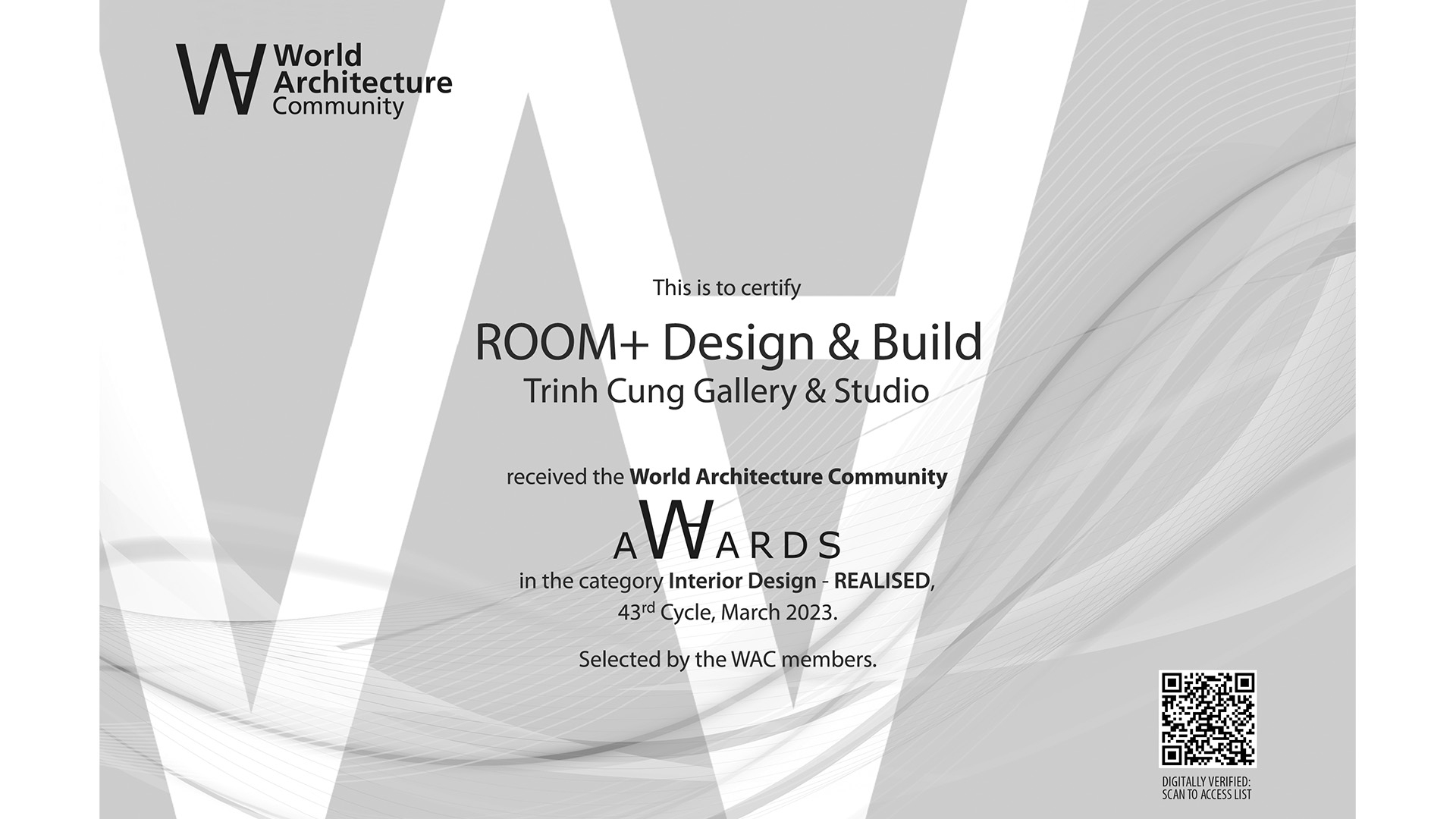 Awards worldarchitecture - Trinh Cung gallery & studio - 01